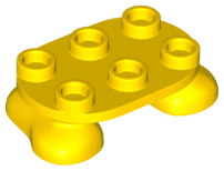 Plain yellow Super Mario lower body consisting of a 2x3 rounded plate with two nub-like feet.