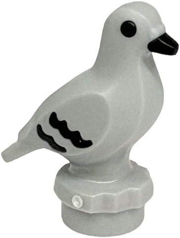 Bird, Pigeon with Molded Black Eyes, Beak and Feathers