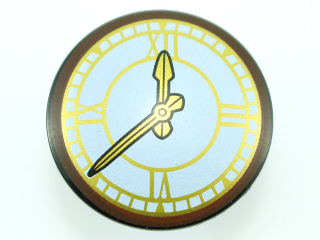 køkken Vært for flyde over Minifigure, Shield Circular Convex Face with Clock with Gold Hands and  Roman Numerals Pattern : Part 75902pb11 | BrickLink