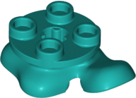 Plain molded lower body part with a circular 2x2 plate on top and two rounded feet, one slightly lifted.