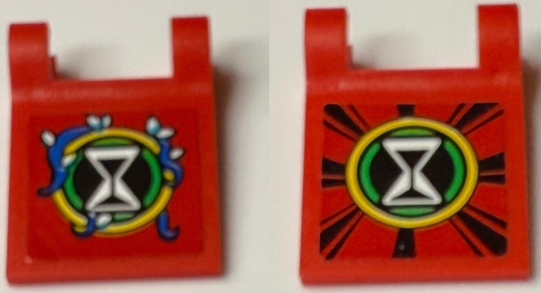 Flag 2 x 2 Square with Flared Edge with Hourglass in Bright