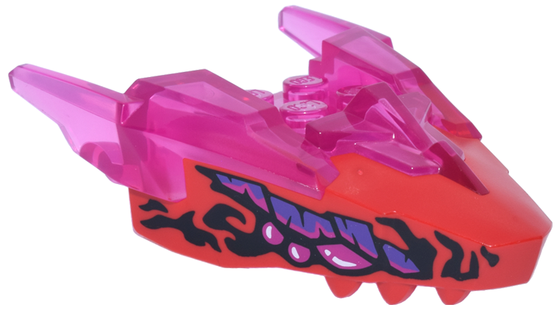 凸凹THE MONSTERS Dragon Dragon Head (Ninjago) Jaw Upper with Horns with Molded Red