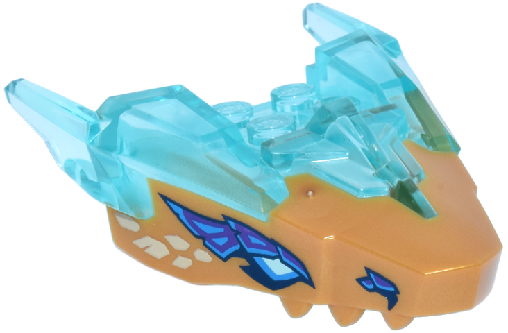 Dragon Head (Ninjago) Jaw Upper with Horns with Molded Pearl
