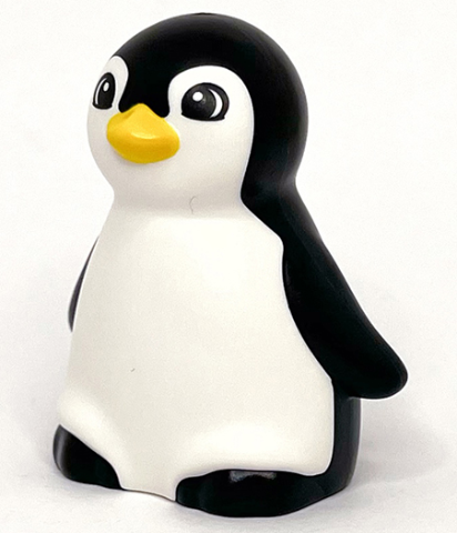 Duplo Penguin Baby with Molded White Stomach and Face and Printed