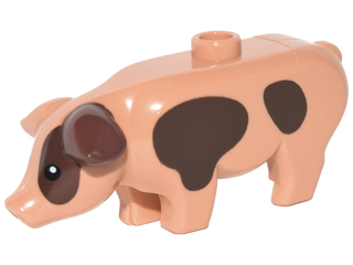 LEGO Bright Pink Pig with Black Eyes with White Pupils (68887)