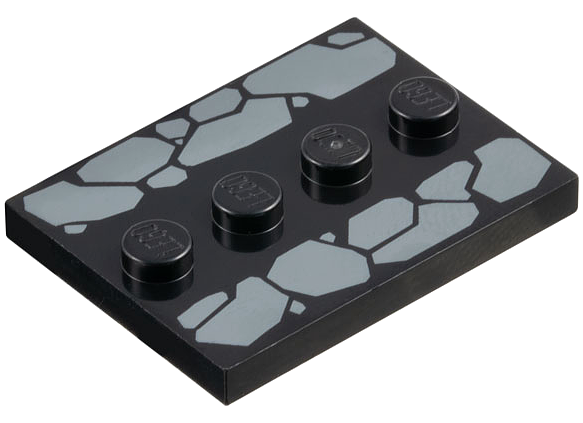 Tile, Modified 3 x 4 with 4 Studs in Center with Dark Bluish