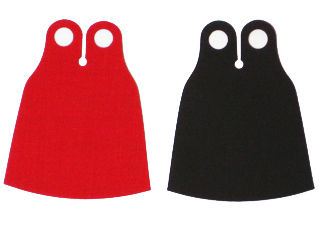 Minifigure Cape Cloth, Extended with Red and Black Sides