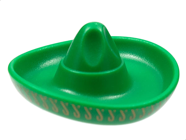 NEW LEGO 1 x GREEN MEXICAN MINIFIGURE SOMBRERO HAT WITH GOLD PATTERN 