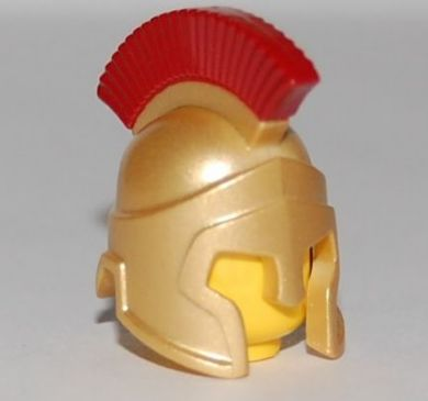HEADGEAR Lego Roman-Spartan Helmet Metallic Gold Black Plume custom Genuine Lego 