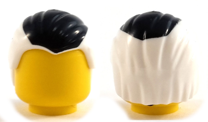 Lego Combed Back Short Hair x 1 Black for Minifigure 
