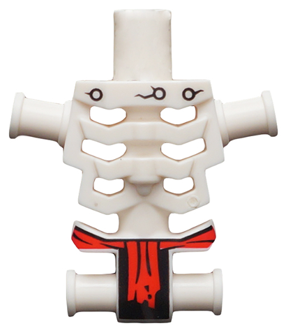 ♢骨董品♢置物♢ Torso Skeleton, Angular Rib Cage with Rivets, Cracks and Red