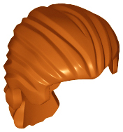 Plain short swept back hair with a ridged texture and a small ponytail at the back.