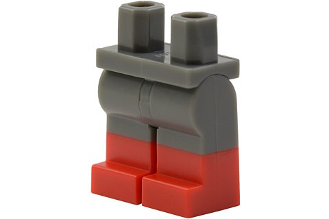 Dual Color LEGO Red Hips & Legs with Yellow Boots Loose Legs 