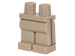 Hanche pour Minifiguren NEUF 970c05 Lego jambes en Rouge Pantalon Beige Foncé Dark Tan 