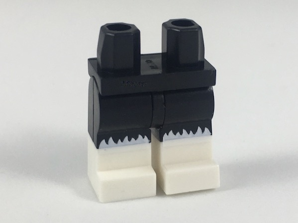 Hips and Legs with White Shoes with White Fur Fringe Pattern