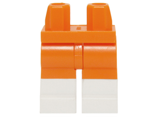 Lego New Orange Minifigure Hips and Legs with Black Boots Pattern Pants Parts 