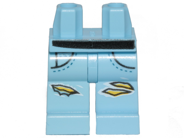 NEW Lego Plain BLUE MINIFIG LEGS w/Black Hips Blank Minifigure Pants Jeans Lower