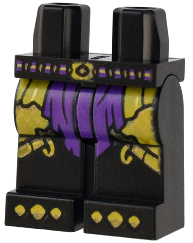 Hips and Legs with Dark Purple Robe Ends, Belt, Gold and