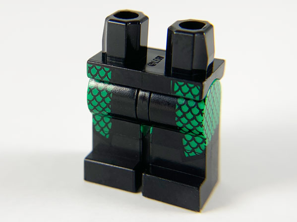 Lego New Black Minifigure Legs with Dark Green Bug Specks 