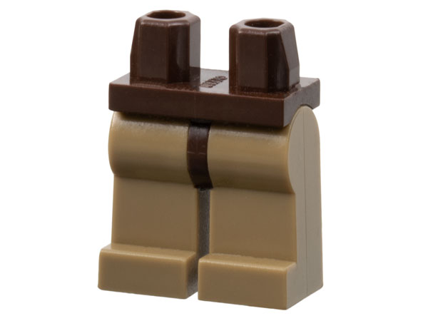 LEGO PART 970C69 DARK TAN MINIFIGURE LEGS AND DARK BROWN HIPS 