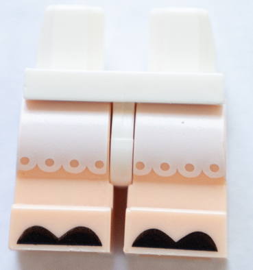 LEGO PART 970c23pr2010 Hips and Medium Nougat Legs with Ice Cream Waffle  Cone Print