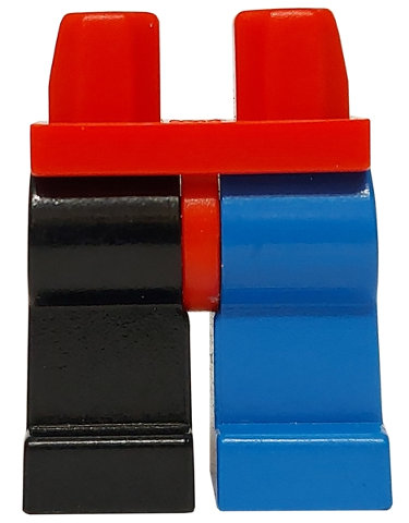Minifig 1 Red Right Leg LEGO Blue Hips and 1 Blue Left Leg 