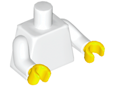 Plain torso with white arms and yellow hands.