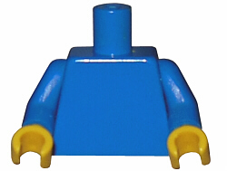 Plain torso with blue arms and yellow hands.