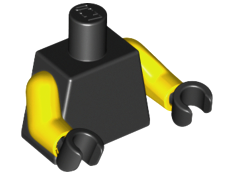 Plain torso with yellow arms and black hands. No print is visible on the front or back.