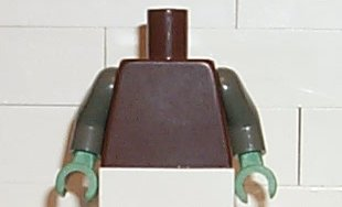 Plain brown torso with dark gray arms and sand green hands.