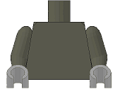 Dark gray plain torso with dark gray arms and light gray hands.