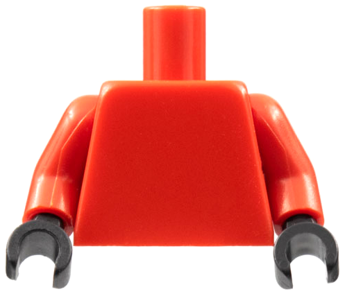 Red plain torso with red arms and black hands.