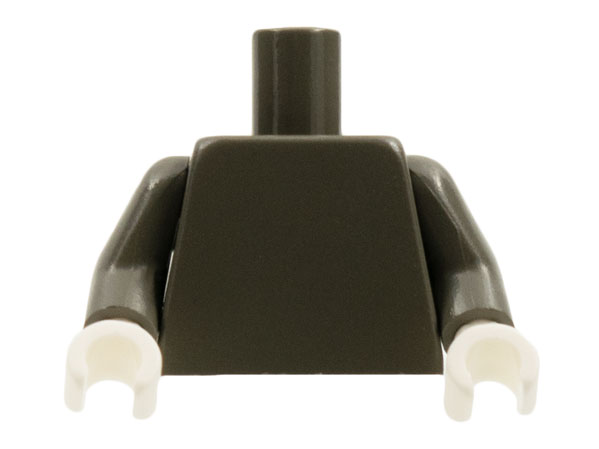 Dark gray plain torso with dark gray arms and white hands.