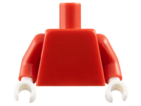 Plain red torso with red arms and white hands.