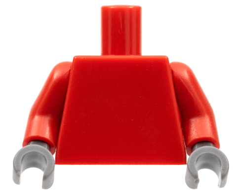 Red plain torso with red arms and dark bluish gray hands.