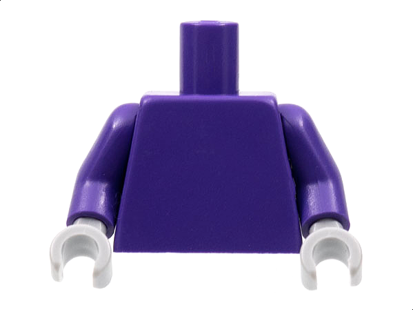 Dark purple plain torso with dark purple arms and light bluish gray hands.