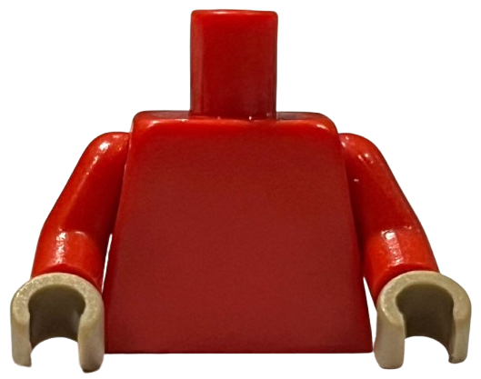 Red plain torso with red arms and dark tan hands.