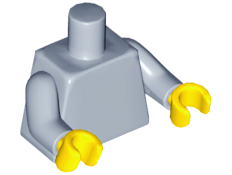 Sand blue plain torso with sand blue arms and yellow hands.
