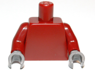 Dark red plain torso with dark red arms and dark bluish gray hands.