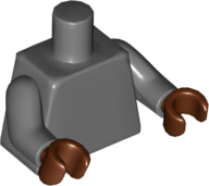Dark bluish gray plain torso with dark bluish gray arms and reddish brown hands.