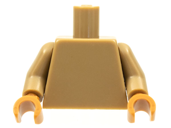 Dark tan plain torso with dark tan arms and medium nougat hands.