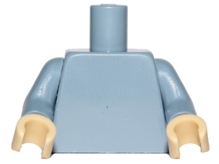 Sand blue torso with sand blue arms and tan hands.