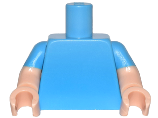 Dark azure plain torso with light nougat arms featuring dark azure short sleeves and light nougat hands.