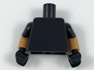 Black plain torso with medium nougat arms, black short sleeves, and black hands.