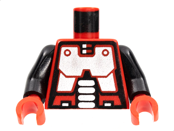 Lego Minifig Torso x 4 Red Body with Red Hands & Arms 