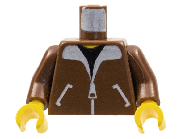 Lego Minifigure  Leather Jacket with Zippers Brown Legs from set 3403