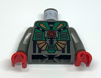 LEGO Aquazone Stingray Minifigure Torso Body Part with Gold Pattern Red Hands 