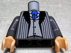 Lego New Dark Bluish Gray Minifigure Torso Wedding Suit Pinstripe Jacket Tie 