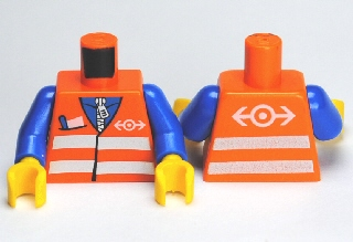 Lego Torso orange Bauarbeiter orange Arme Oberkörper City 