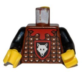 Lego Minifigure wolf head red stripes on Torso 